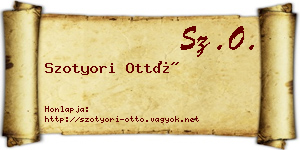 Szotyori Ottó névjegykártya